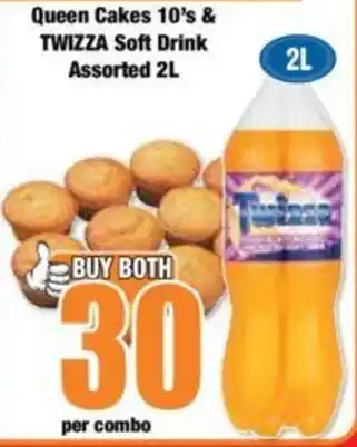 Boxer Queen Cakes 10's & TWIZZA Soft Drink Assorted 2L offer