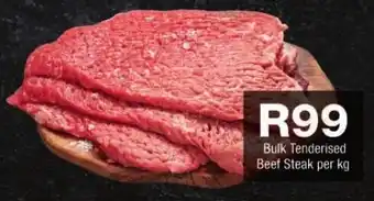 Checkers Bulk Tenderised Beef Steak per kg offer
