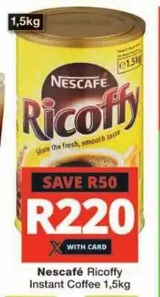 Checkers Nescafé Ricoffy Instant Coffee 1,5kg offer
