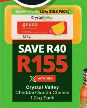 Checkers Crystal Valley Cheddar/Gouda Cheese 1,2kg Each offer