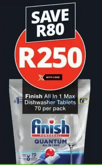 Checkers Finish All In 1 Max Dishwasher Tablet 70 per pack offer