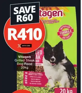 Checkers Vitagen Grilled Steak Dog Food 20kg offer