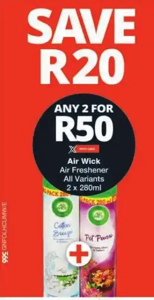 Checkers Air Wick Air Freshener All Variants 2 x 280ml offer