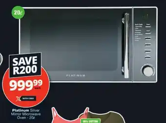 Checkers Platinum Silver Mirror Microwave Oven 20L offer