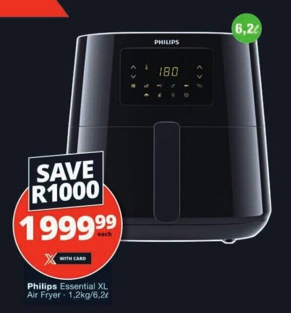 Philips Essential XL Air Fryer 1,2kg/6,2L offer at Checkers