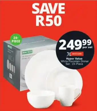 Checkers Hyper Value White Porcelain Dinner Set 24-Piece offer