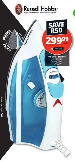 Checkers Russell Hobbs Ceraglide Steam Iron 2000W offer