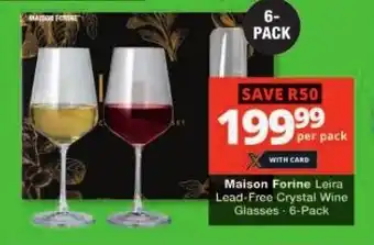 Maison Forine Leira Lead-Free Crystal Wine Glasses 6-Pack