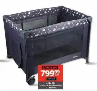 Checkers Little Me Campcot with Bassinet offer