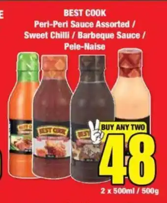 Boxer BEST COOK Peri-Peri Sauce Assorted / Sweet Chilli/ Barbeque Sauce/ Pele-Naise offer