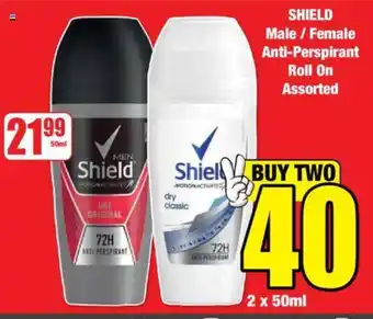 Boxer SHIELD Male/Female Anti-Perspirant Roll On Assorted offer