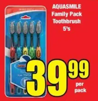 AQUASMILE Family Pack Toothbrush 5's