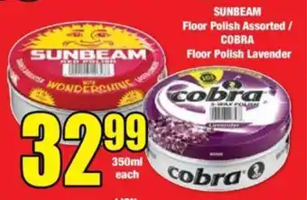 Boxer SUNBEAM Floor Polish Assorted/ COBRA Floor Polish Lavender offer