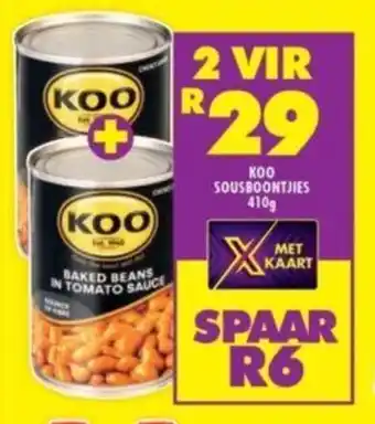 Shoprite KOO BAKED BEANS IN TOMATO SAUCE 410g offer