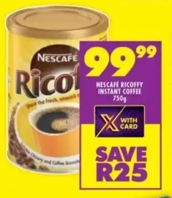 Shoprite NESCAFE RICOFFY INSTANT COFFEE 750g offer