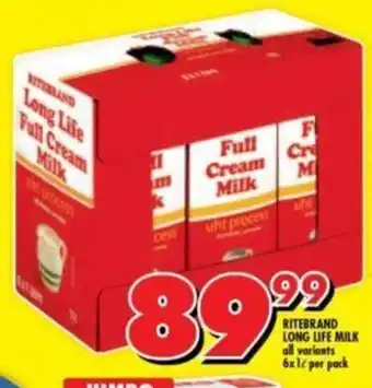 Shoprite RITEBRAND LONG LIFE MILK offer