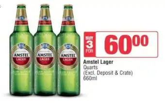 Spar Tops Amsteel Lager Quarts 660ml offer