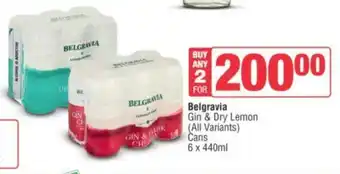 Spar Tops Belgravia Gin & Dry Lemon All Variants Cans 6x440ml offer