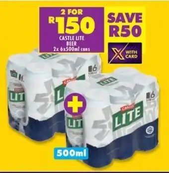 Shoprite CASTLE LITE BEER 2x 6x500ml cans offer