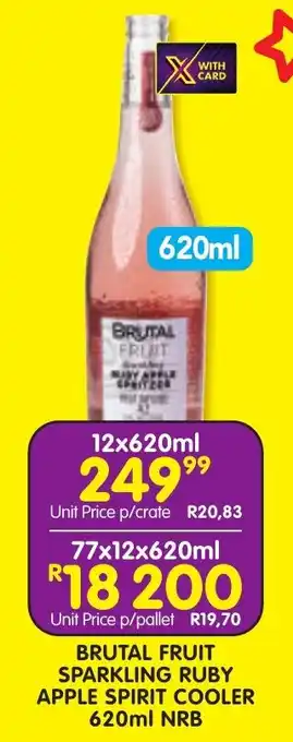 Shoprite Liquor BRUTAL FRUIT SPARKLING RUBY APPLE SPIRIT COOLER 620ml NRB offer