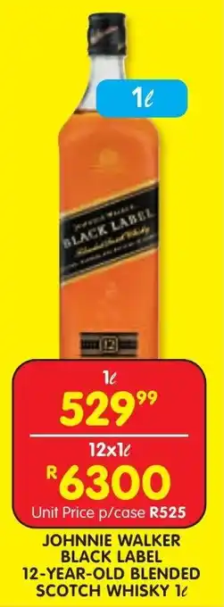 Shoprite Liquor JOHNNIE WALKER BLACK LABEL 12-YEAR-OLD BLENDED SCOTCH WHISKY 1L offer