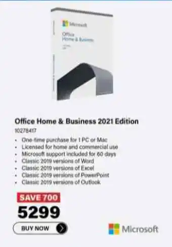 Incredible Connection Microsoft Office Home & Business 2021 Edition offer