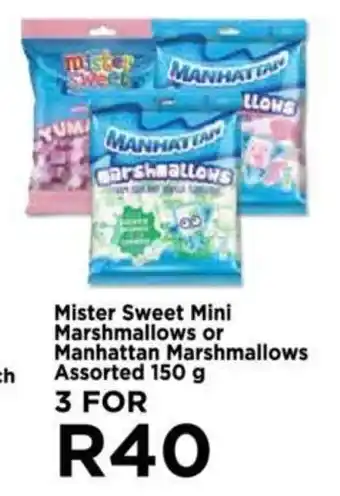 Food Lover's Market Mister Sweet Mini Marshmallows or Manhattan Marshmallows Assorted 150g offer