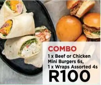 Food Lover's Market 1x Beef or Chicken Mini Burgers 6s, 1x Wraps Assorted 4s offer