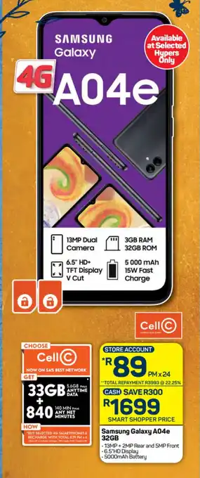 Pick n Pay Hypermarket Samsung Galaxy A04e 32GB offer