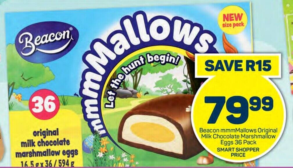 Beacon mmmMallows Original Milk Chocolate Marshmallow Eggs 36 Pack