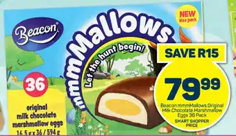 Pick n Pay Hypermarket Beacon mmmMallows Original Milk Chocolate Marshmallow Eggs 36 Pack offer