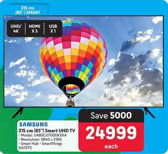 Makro SAMSUNG 215 cm (85") Smart UHD TV offer