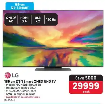 Makro LG 189 cm (75") Smart QNED UHD TV offer