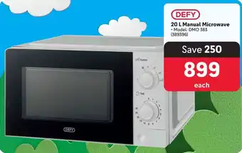 DEFY 20 L Manual Microwave