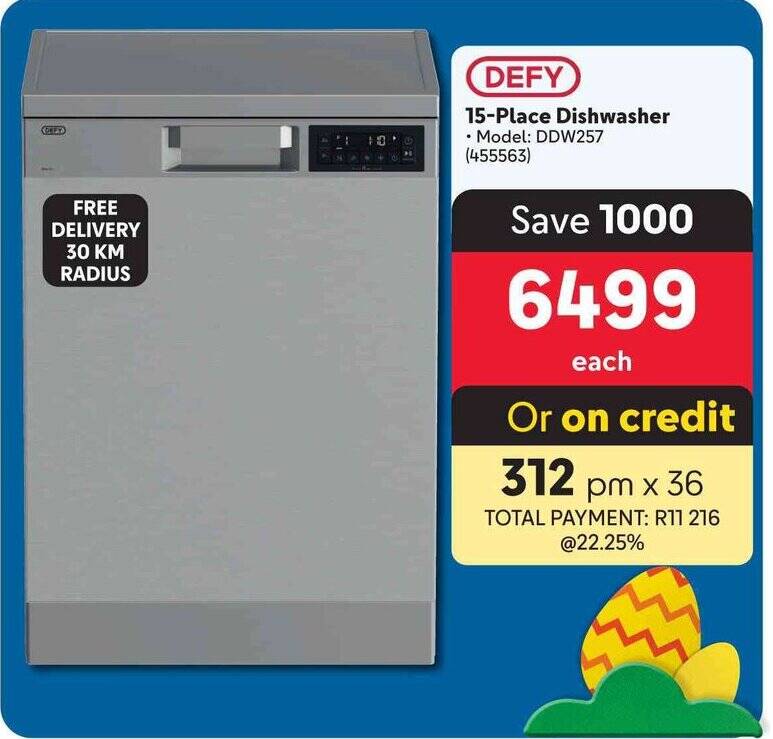 DEFY 15Place Dishwasher offer at Makro
