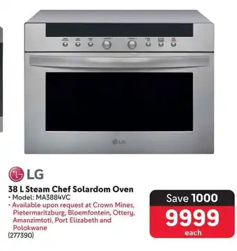 Makro LG 38 L Steam Chef Solardom Oven offer
