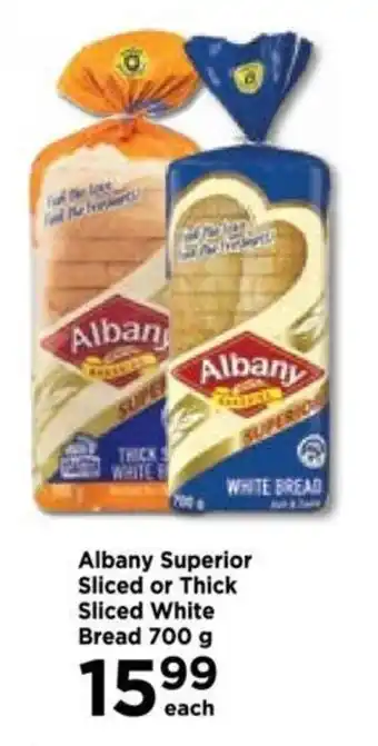 Food Lover's Market Albany Superior Sliced or Thick Sliced White Bread 700g offer