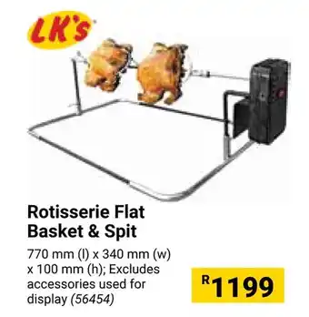 Builders Warehouse Rotisserie Flat Basket & Spit offer