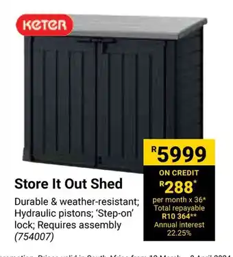 Builders Warehouse Store It Out Shed offer