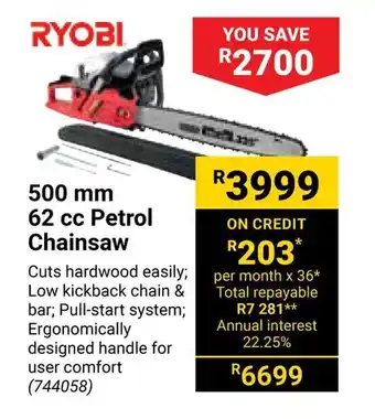 Builders Warehouse 500 mm 62 cc Petrol Chainsaw offer