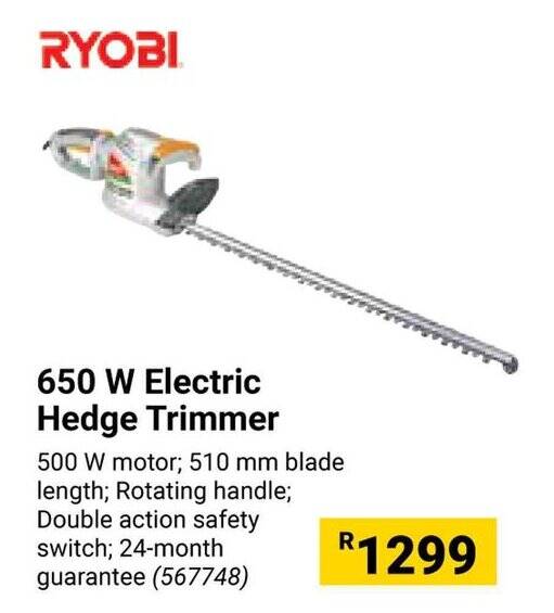 650 W Electric Hedge Trimmer offer at Builders Warehouse