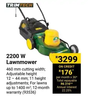 Builders Warehouse 2200 W Lawnmower offer