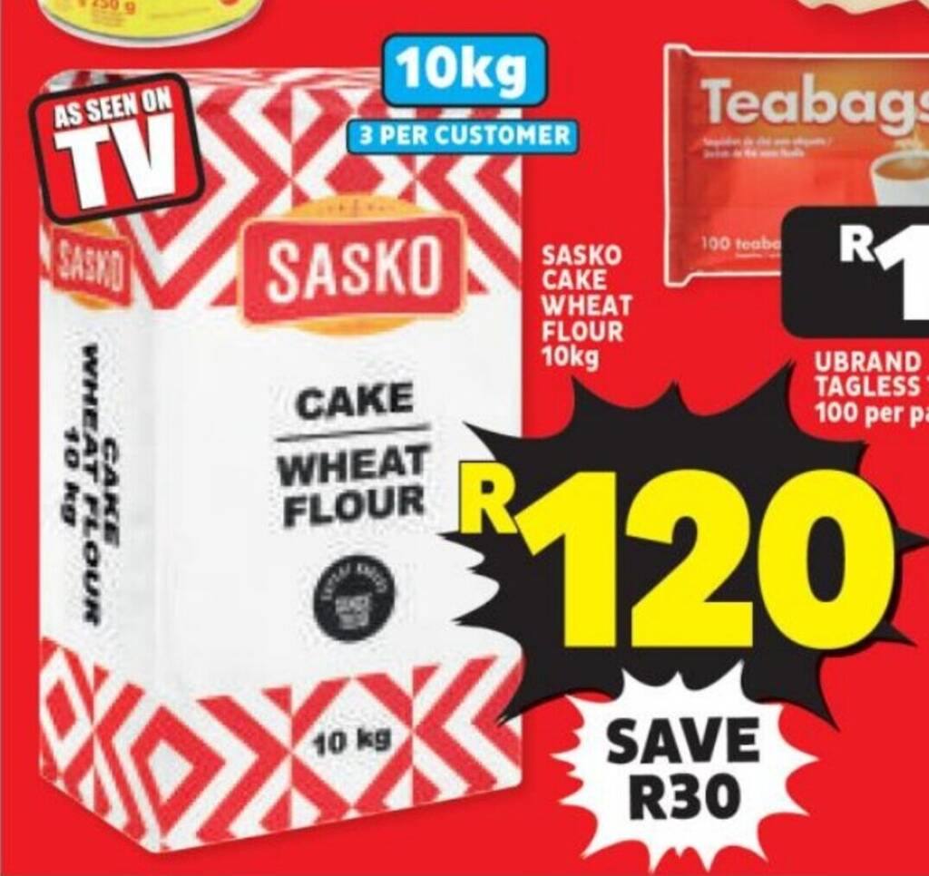 SASKO CAKE WHEAT FLOUR 10kg offer at Usave