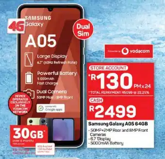 Pick n Pay Samsung Galaxy A05 64GB offer