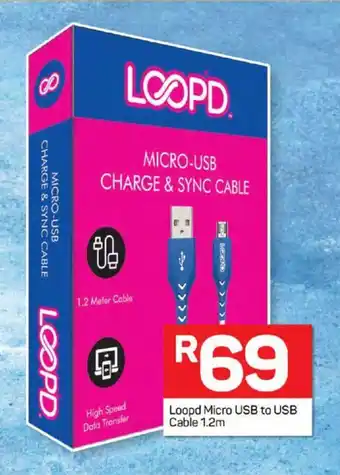 Pick n Pay Loopd Micro USB to USB Cable 1.2m offer