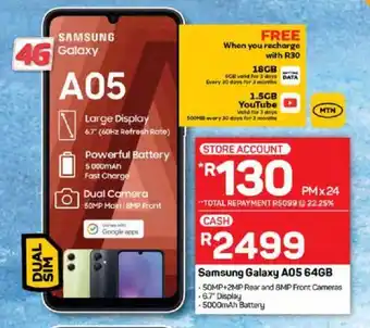Pick n Pay Samsung Galaxy A05 64GB offer