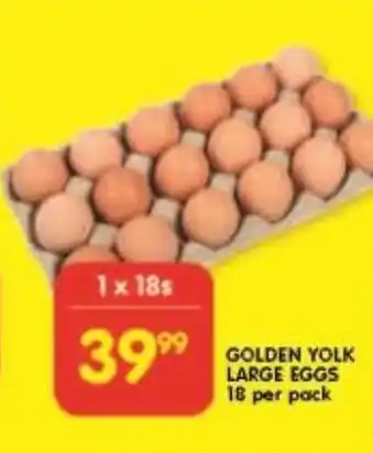 Shoprite GOLDEN YOLK LARGE EGGS 18 per pack offer