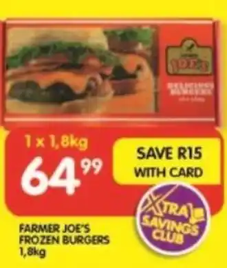 Shoprite FARMER JOE'S FROZEN BURGERS 1,8kg offer