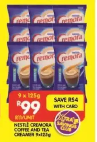 Shoprite NESTLE CREMORA COFFEE AND TEA CREAMER 9x125g offer