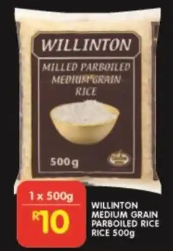 Shoprite WILLINTON MEDIUM GRAIN PARBOILED RICE RICE 500g offer